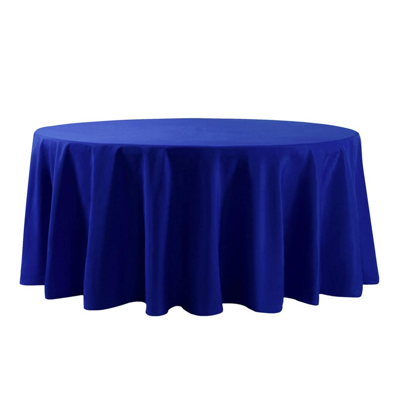 Cupuamon 132 inch Round Tablecloth Washable Polyester Table Cloth Decorative Table Cover for Wedding Party Dining Banquetï¼ˆ132 inch,Royal Blueï¼‰ - Image 2